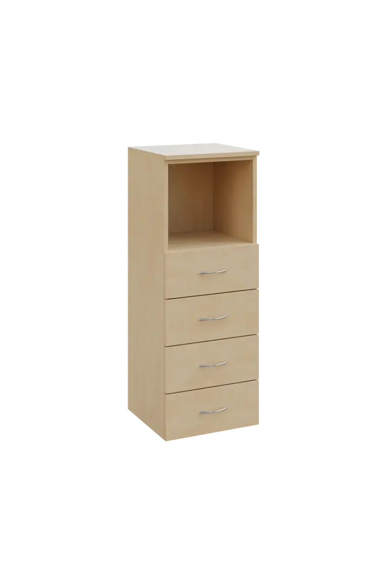 N 3 - 44ZN kancelářská skříň, 4-zásuvková/nika, 1100x400x400, bříza irská